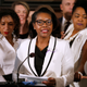 Ohio House minority leader Emilia Sykes delivers the Democrat’s response to the Ohio Governor Mike DeWine’s Ohio State of the State address at the Ohio Statehouse in Columbus, Ohio, Tuesday, March 5, 2019.